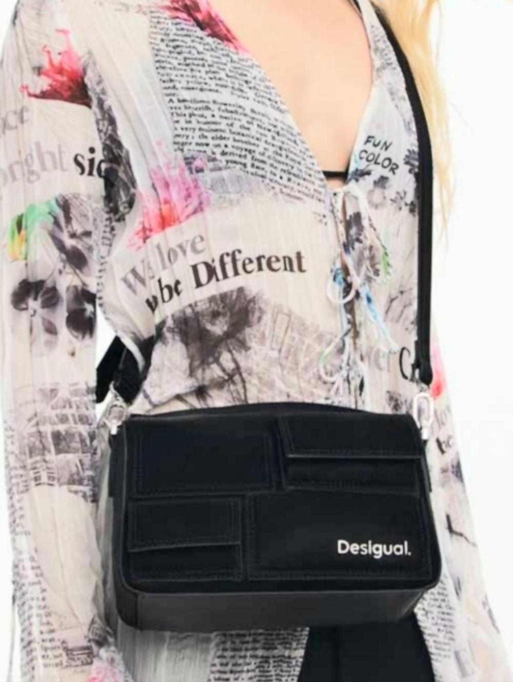 Desigual Pocket Face Mini PU Handbag